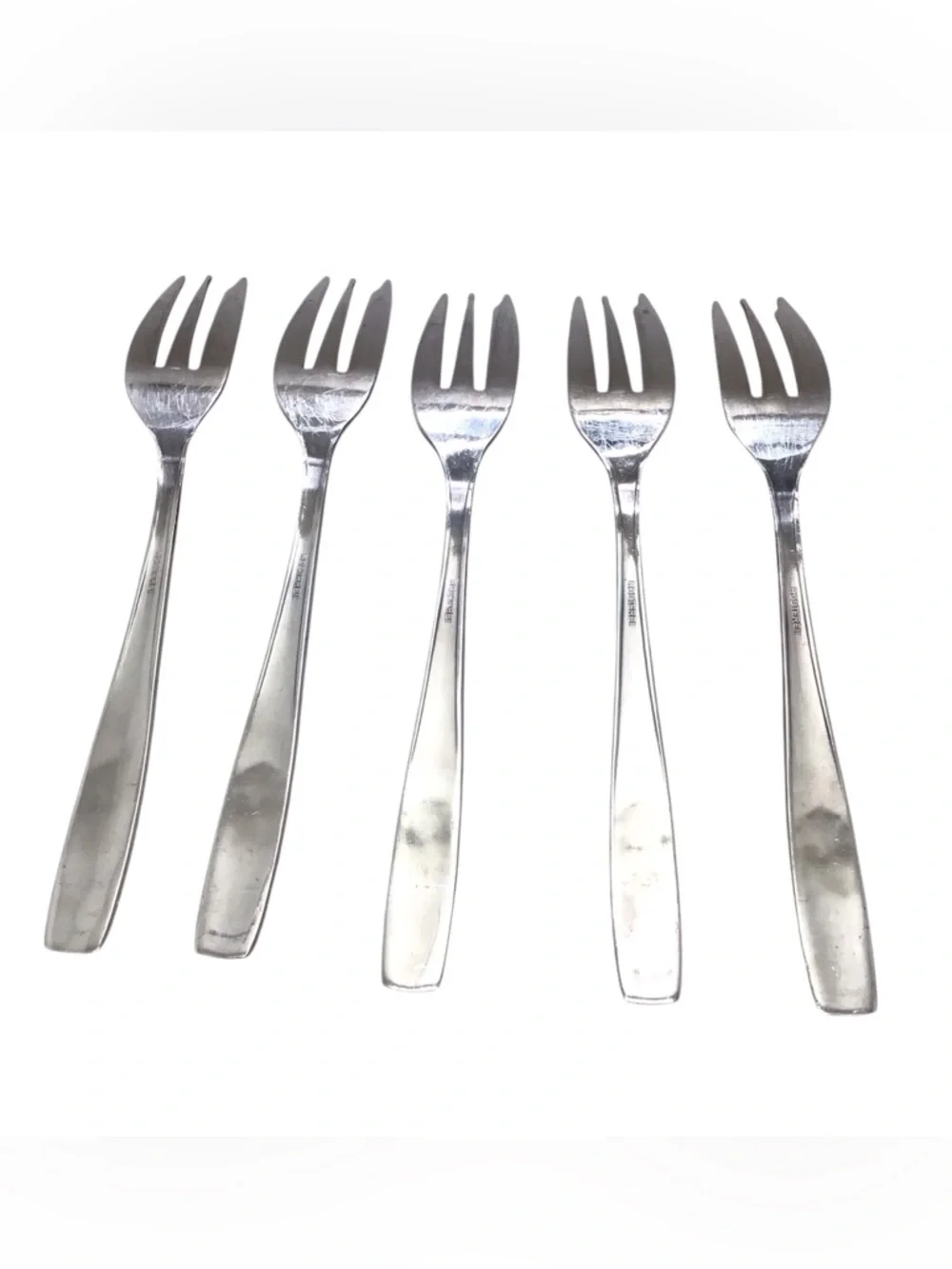 Vintage Rostfrei Germany Dessert Cocktail Forks Set of 5 Ornate Rose 5.75”.